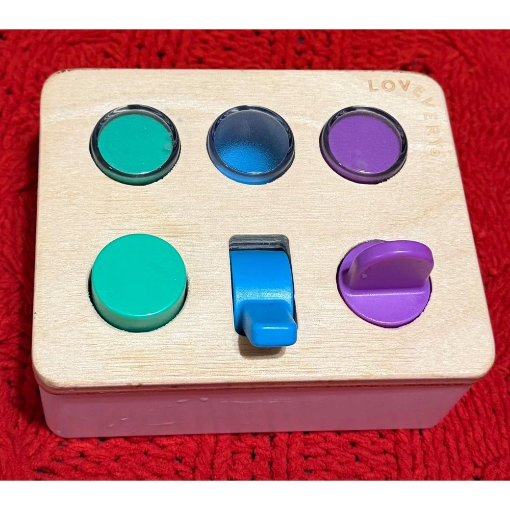 Lovevery Wooden Light Switch Button Sensory Toy Montessori Toddler Activity Toy